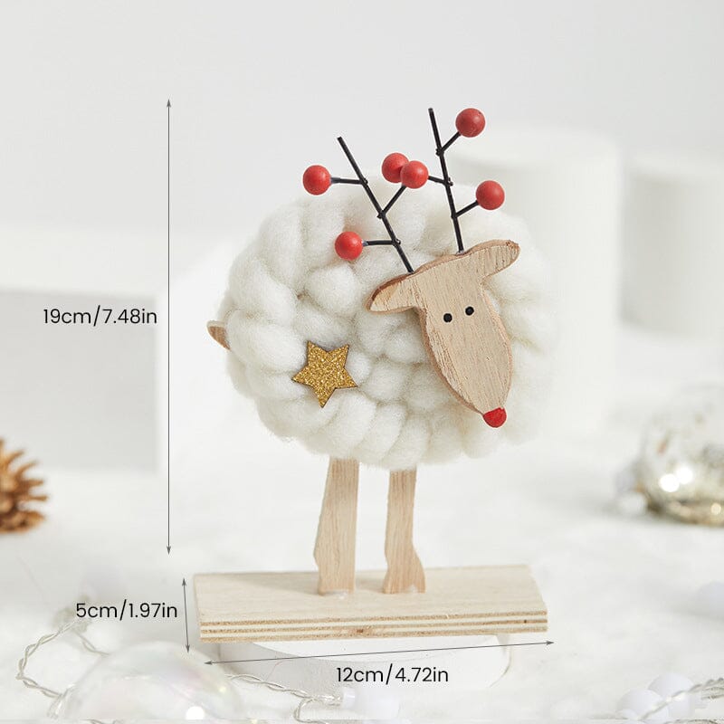 Christmas Wood Felt Reindeer Elk Tree Decorations