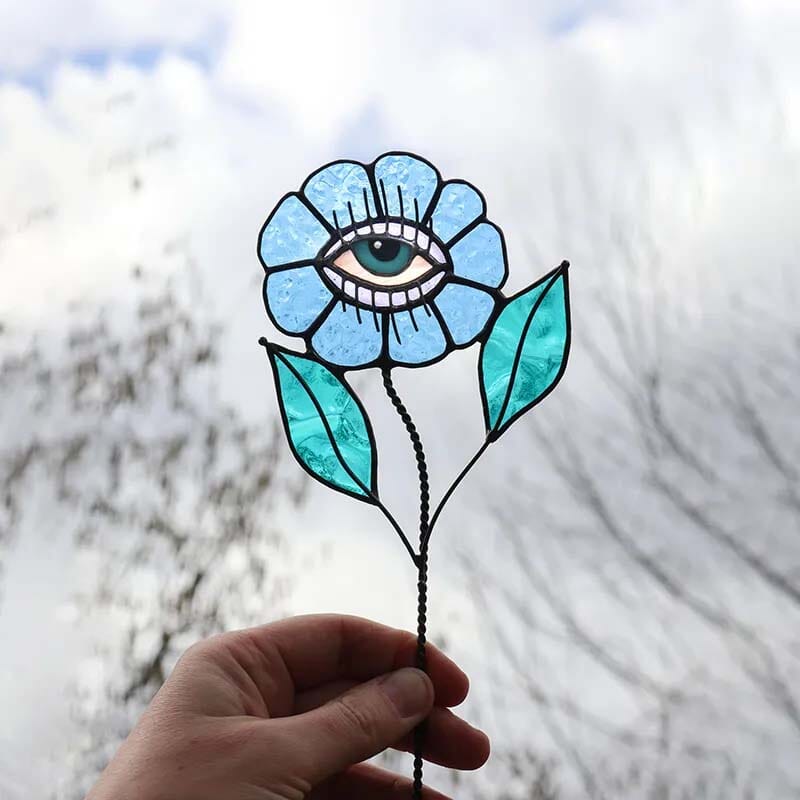 💥Early Halloween 💀Skull Stained glass Plant💐