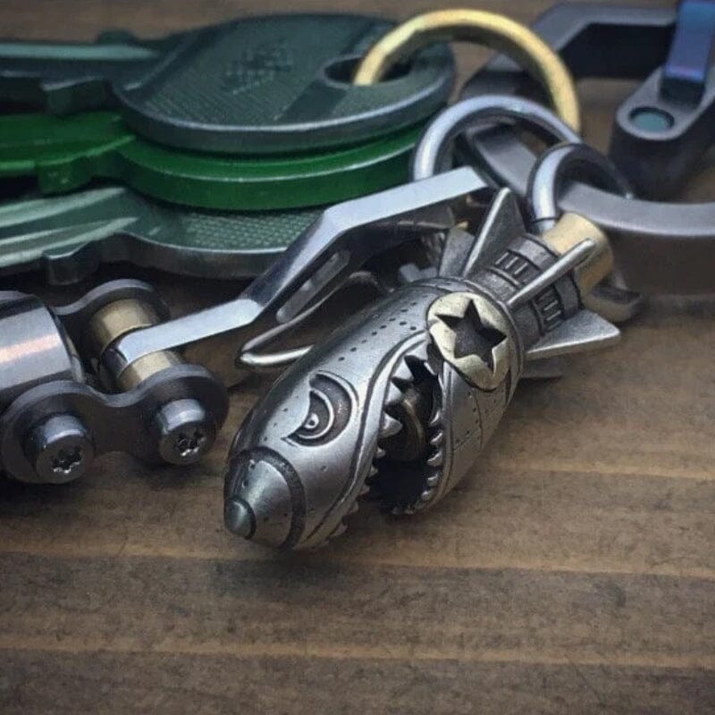 Shark Rocket Bomb Keychain