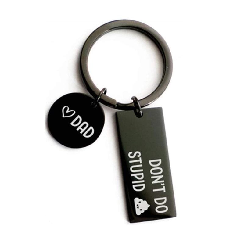 Double Sides Engraved Black Keychain