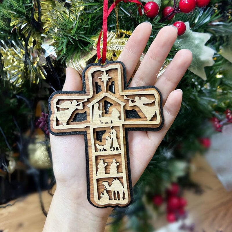 Cross Nativity Ornament