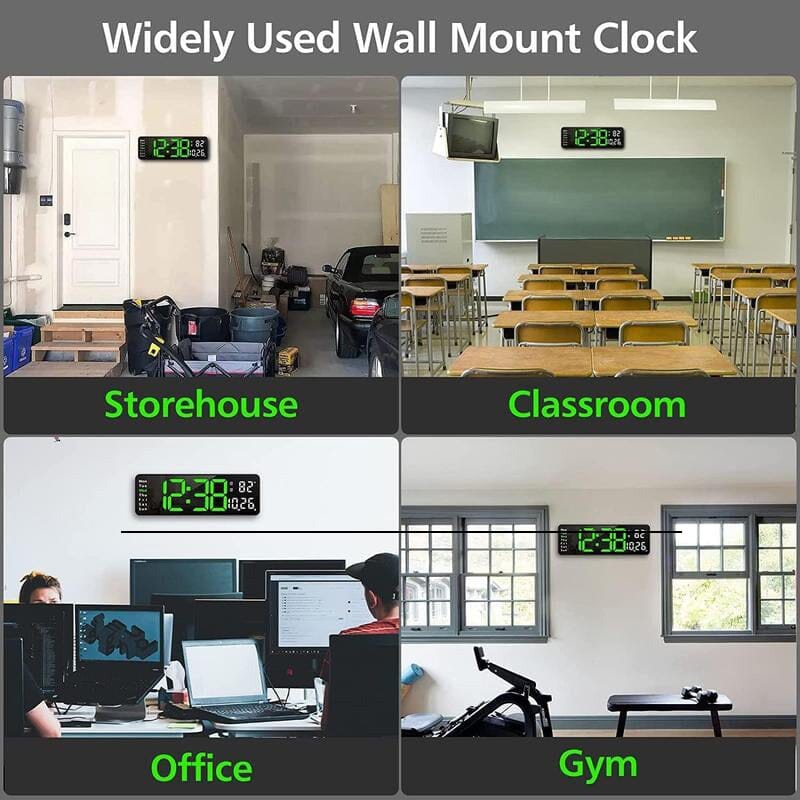 Upgraded Digital Wall Clock Large Display 9 inches