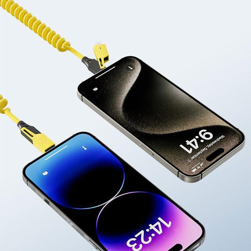 Spring retractable 4 in 1 65w fast charging data cable