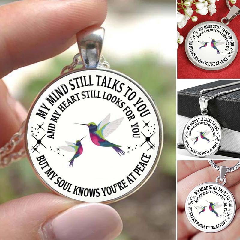 My Mind Still Talks To You Memorial Necklace, In Memory Of Gift