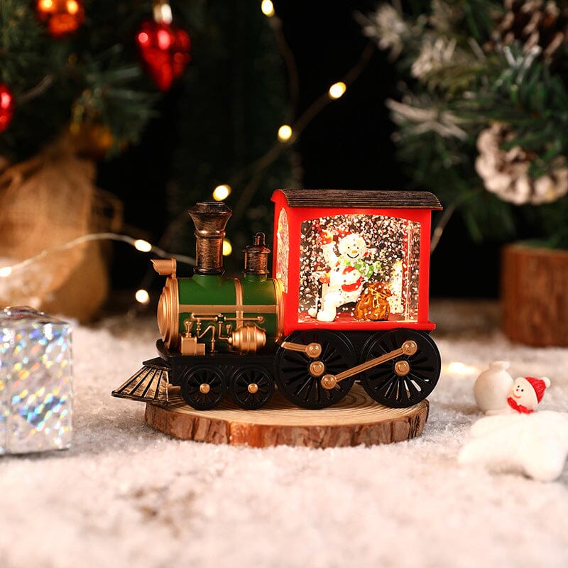 Christmas Crystal Floating Snow Train Light