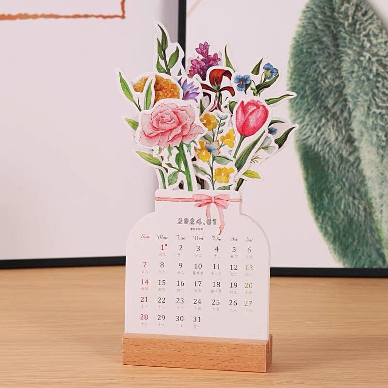 🌷2024 Bloomy Flowers Desk Calendar