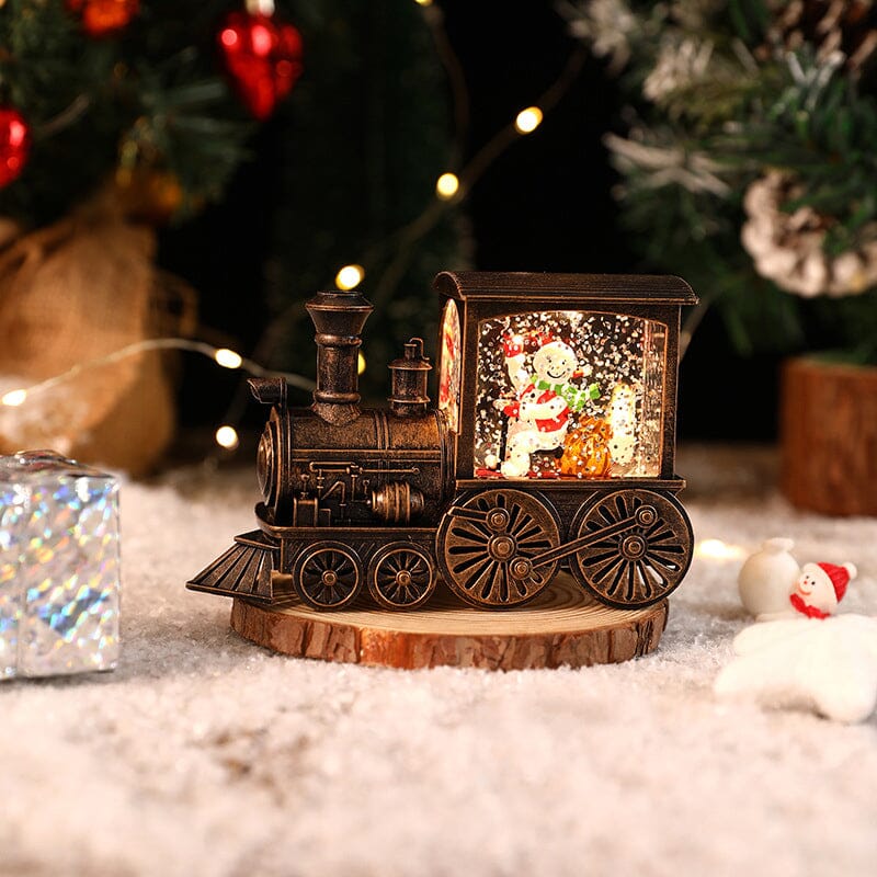 Christmas Crystal Floating Snow Train Light