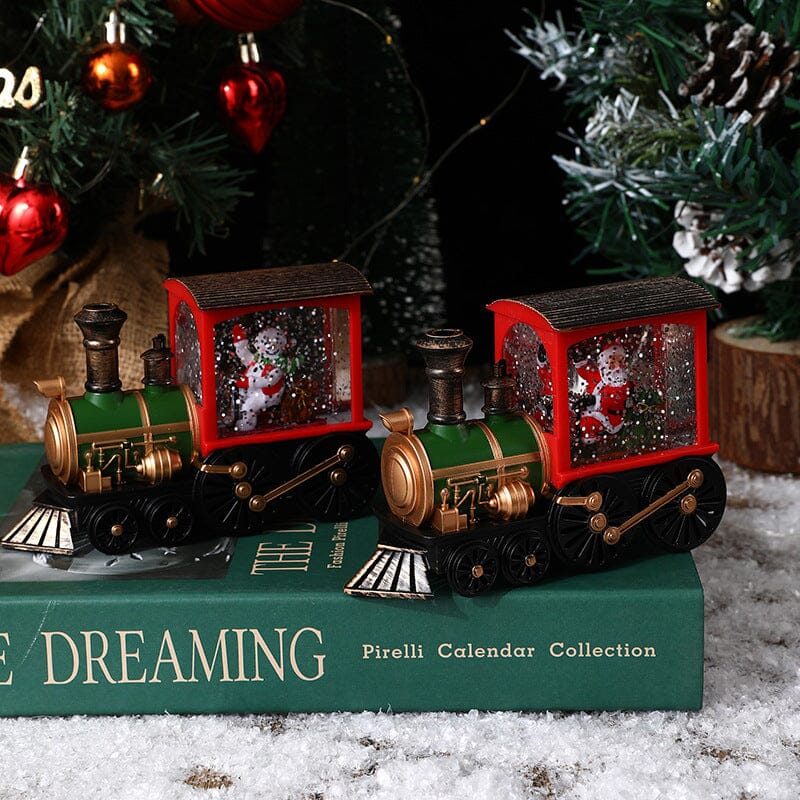 Christmas Crystal Floating Snow Train Light