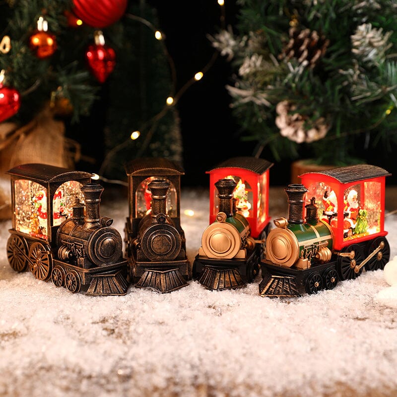 Christmas Crystal Floating Snow Train Light