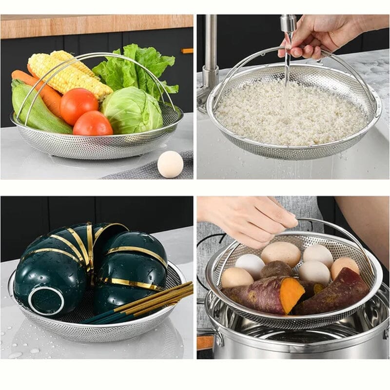 Multi-function Stainless Steel Steamer Drain Basket