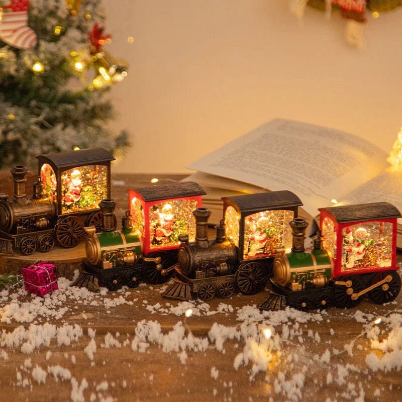 Christmas Crystal Floating Snow Train Light