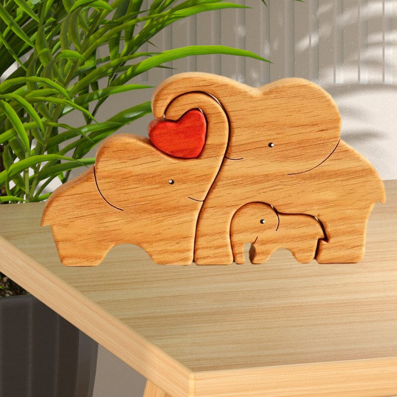 Wooden Elephant Family Puzzle