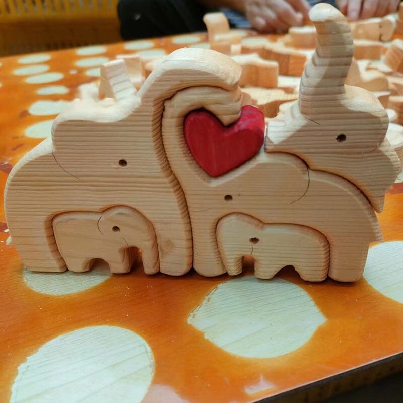 Wooden Elephant Family Puzzle