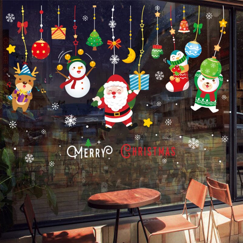 Christmas Window Clings Double-Sided Re-appliable Decoration