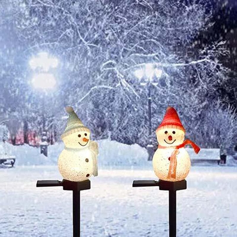 Super Cute Waterproof Solar Snowman Lamp