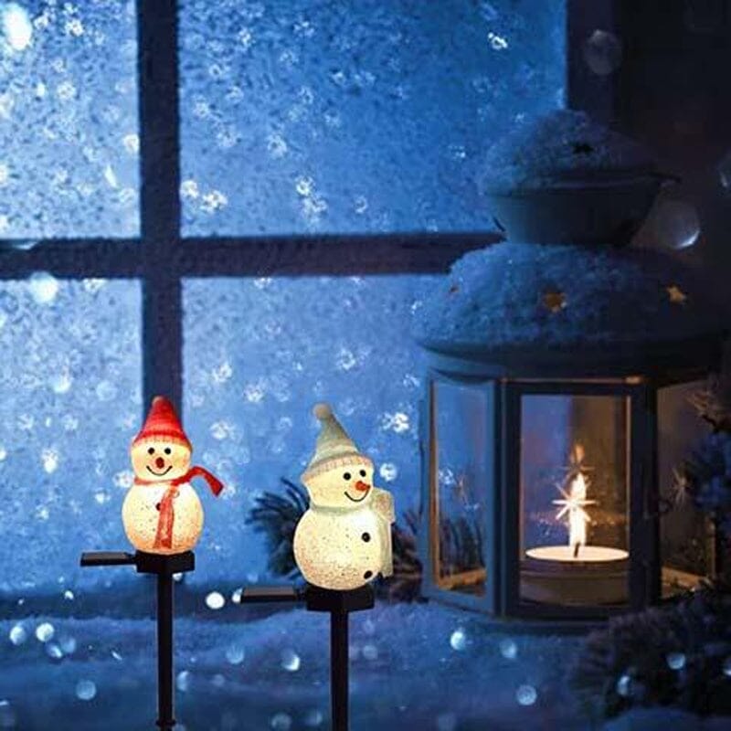 Super Cute Waterproof Solar Snowman Lamp