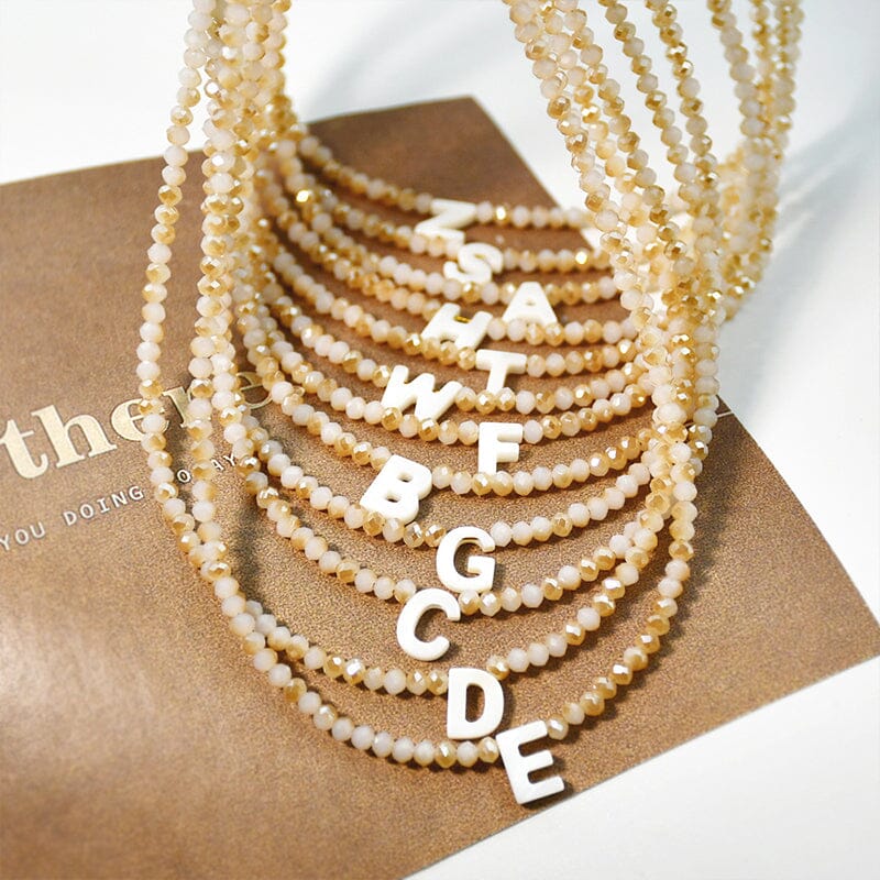 Beaded Shell Letter Necklace