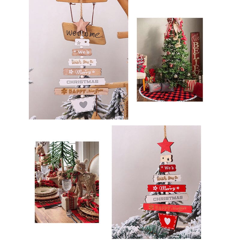 Christmas Tree Wooden Hanging Decoration