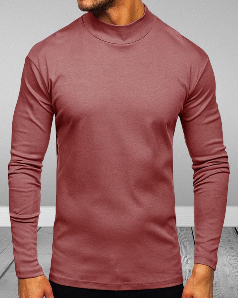 Men's Gray Cotton Turtleneck Sweaters