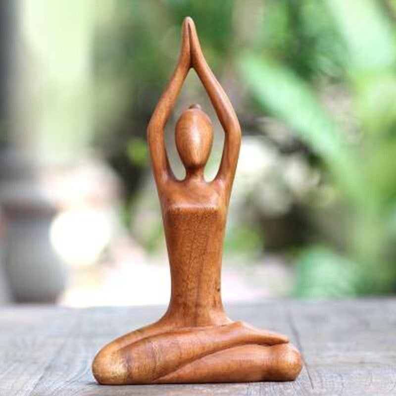 Wooden Yogi Sculpture