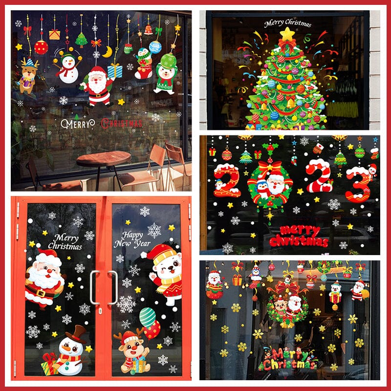 Christmas Window Clings Double-Sided Re-appliable Decoration