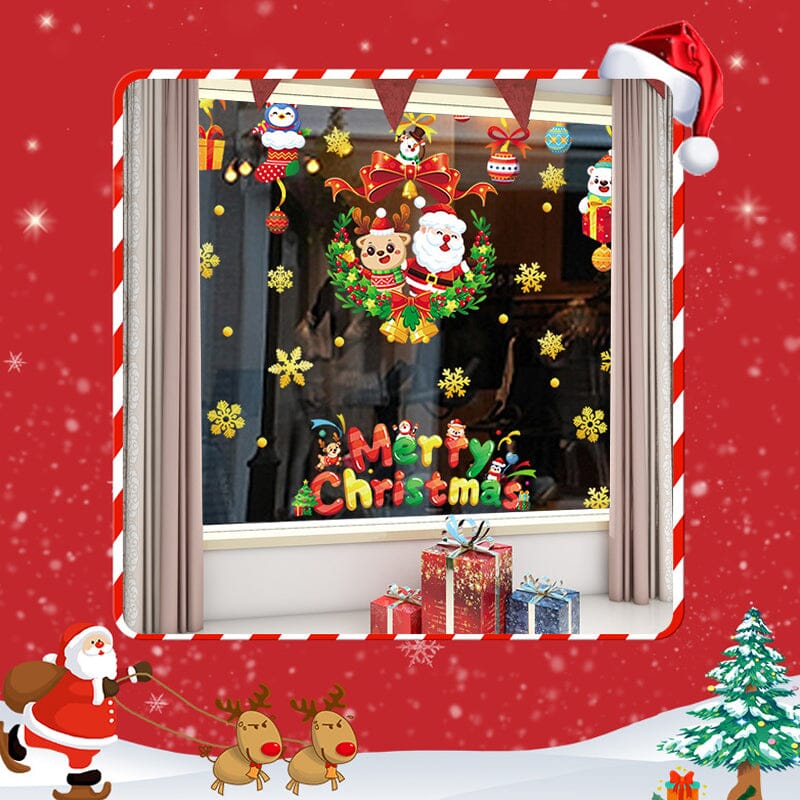 Christmas Window Clings Double-Sided Re-appliable Decoration