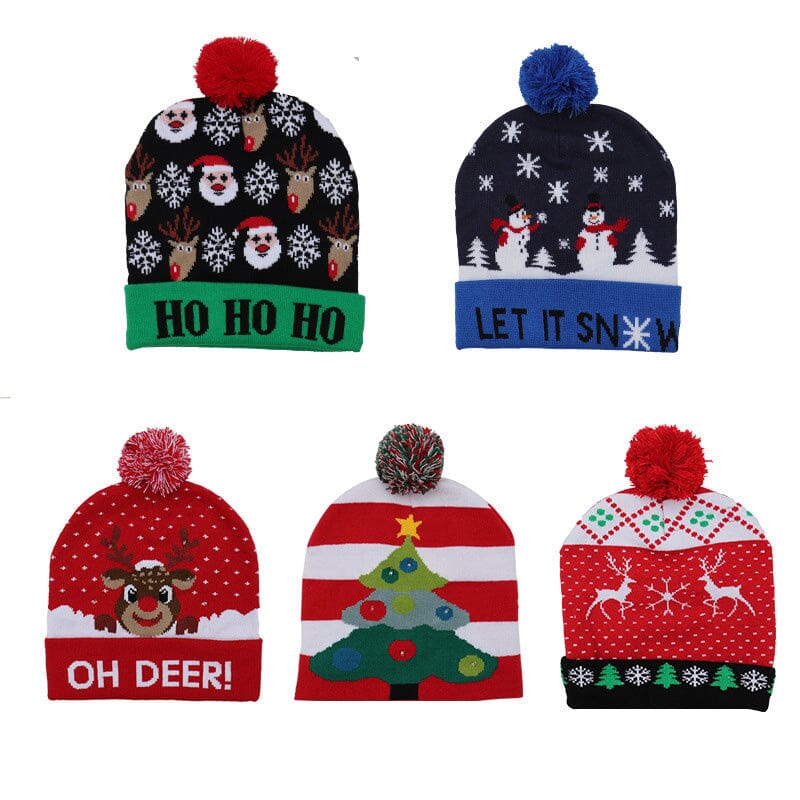 Christmas LED Light Knitted Beanies