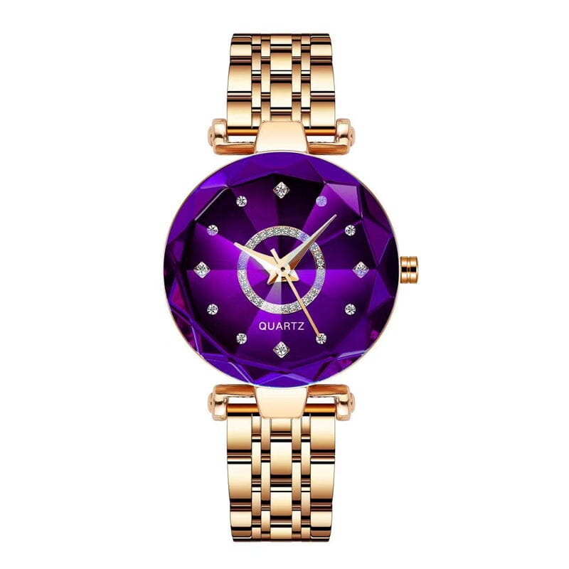 Starry Diamond Dial Ladies Waterproof Watch